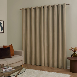 Furn The Ultimate Velvet Blackout Eyelet Curtains Mocha 229 x 183cm - thumbnail 2