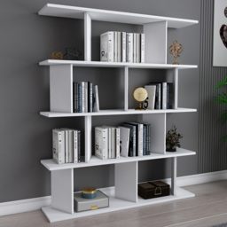 Decorotika Grace White 5 Tier Geometric Bookcase
