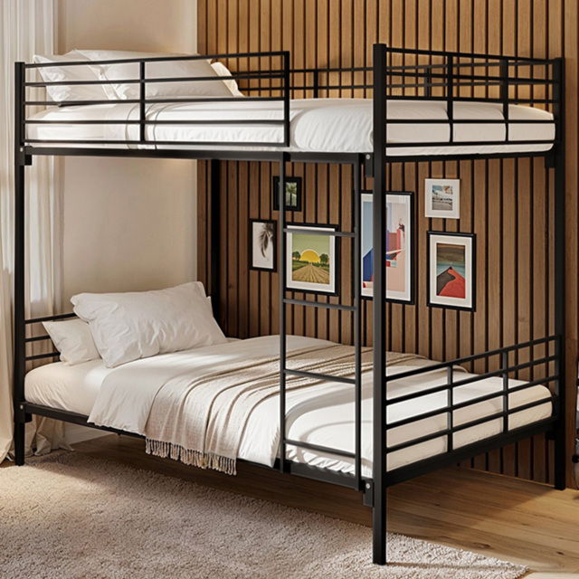 Flair Metayal Black Small Double Bunk Bed Frame - image 1
