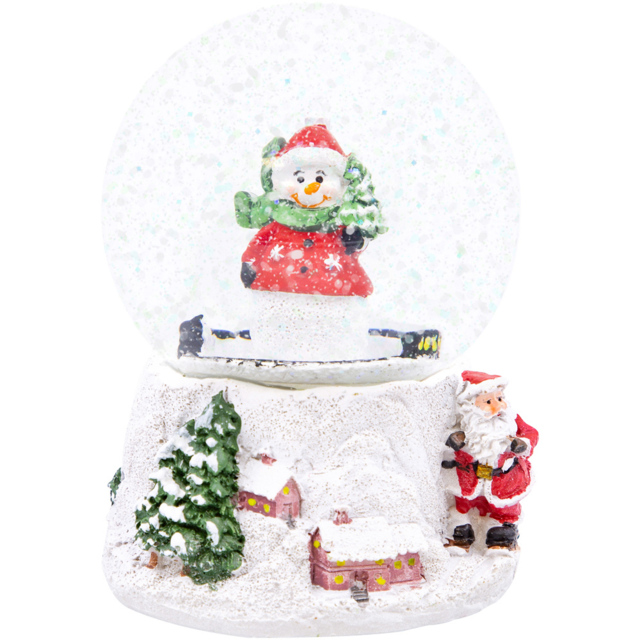 The Christmas Workshop Wind Up Musical Snowman Snow Globe Decoration - image 1