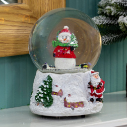 The Christmas Workshop Wind Up Musical Snowman Snow Globe Decoration - thumbnail 2