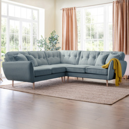 Opry Faro 4 Seater Button Back Denim Left Hand Corner Sofa