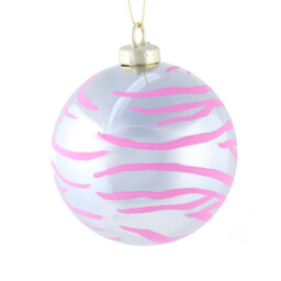 Jingle Bell Boogie Colourful Zebra Stripe Design Bauble 6 Pack - thumbnail 4