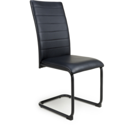 Carlisle Set of 4 Black Leather Effect Dining Chair - thumbnail 2