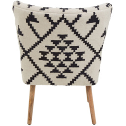 Premier Housewares Cefena White and Black Berber Style Mango Wood Chair - thumbnail 3