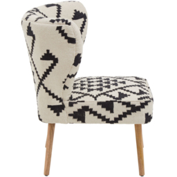 Premier Housewares Cefena White and Black Berber Style Mango Wood Chair - thumbnail 4