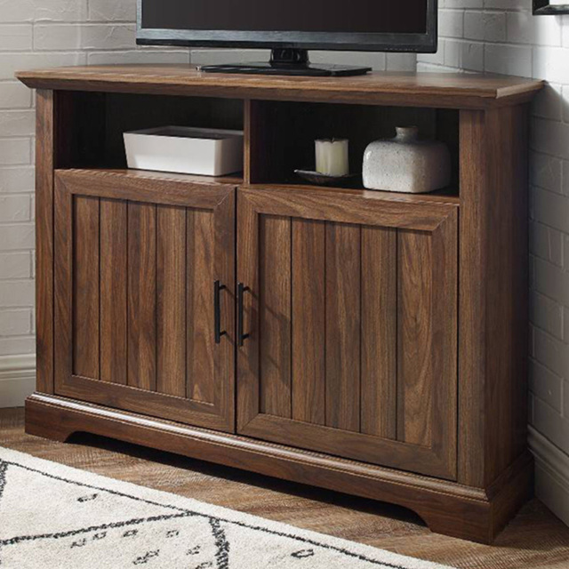 Centurion Savannah Walnut 2 Door 2 Shelf Corner TV Cabinet - image 1