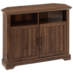 Centurion Savannah Walnut 2 Door 2 Shelf Corner TV Cabinet - thumbnail 3