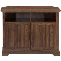 Centurion Savannah Walnut 2 Door 2 Shelf Corner TV Cabinet - thumbnail 2