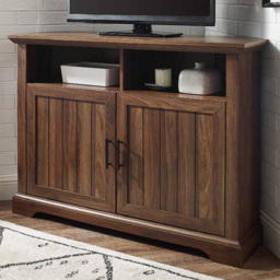 Centurion Savannah Walnut 2 Door 2 Shelf Corner TV Cabinet - thumbnail 1