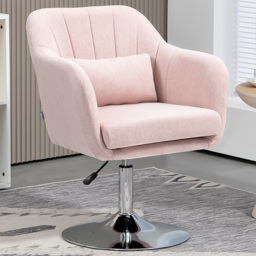 Portland Pink Stylish Retro Linen Swivel Tub Chair