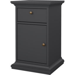Florence Paris Single Door Single Drawer Matt Grey Bedside Table - thumbnail 3
