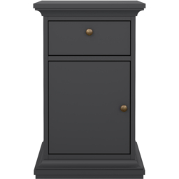 Florence Paris Single Door Single Drawer Matt Grey Bedside Table - thumbnail 4