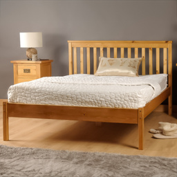 Brooklyn Double Caramel Low Foot End Wooden Bed Frame