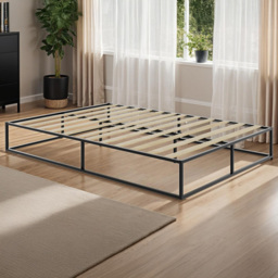 tectake Kyoto Black Double Bed Frame - thumbnail 1