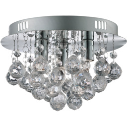 Lighting Collection 3 Light Chrome and Clear Acrylic Flush Ceiling Light