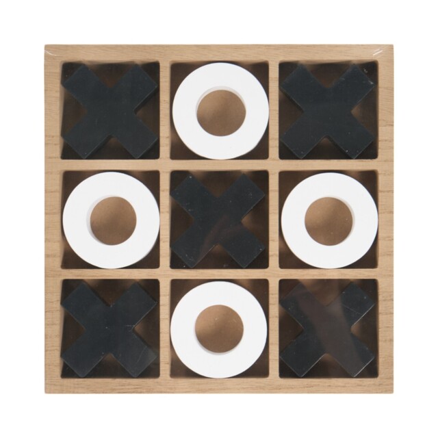 Monochrome Wooden Noughts and Crosses Game - image 1