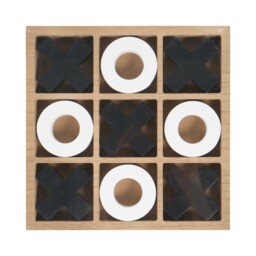Monochrome Wooden Noughts and Crosses Game - thumbnail 1