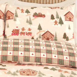 Gingerbread Town Duvet Set Natural Double - thumbnail 3