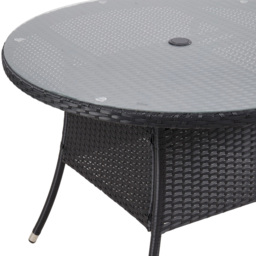 Living and Home Rattan Round Table with Parasol Hole - thumbnail 4