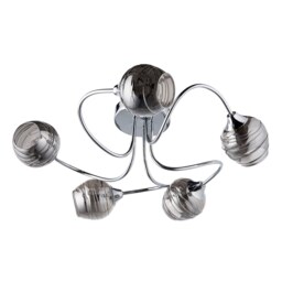 Marple 5 Light Semi Flush Ceiling Light - Chrome & Smoke - thumbnail 3