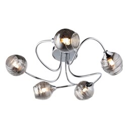 Marple 5 Light Semi Flush Ceiling Light - Chrome & Smoke - thumbnail 2