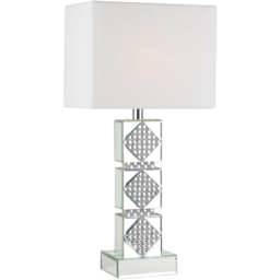 Boutique Collection Tallulah Crystal Mirror White Table Lamp