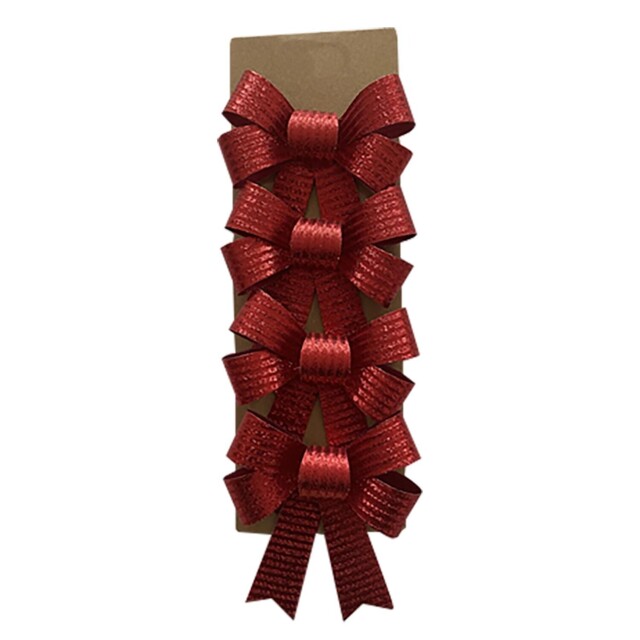 A Christmas Tale Red Glitter Christmas Bow 4 Pack