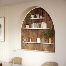 Homebase 120cm White Bevelled Floating Shelf - thumbnail 2