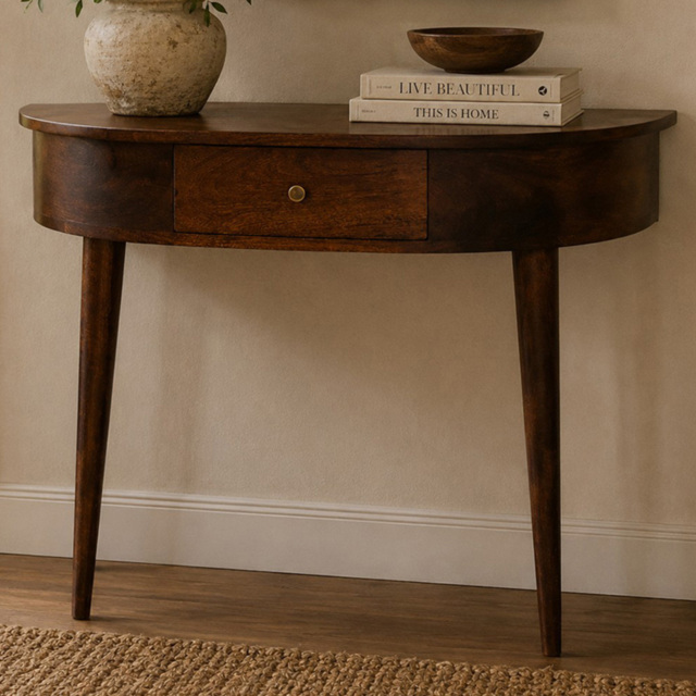 Artisan Furniture Chestnut Single Drawer Solid Wood Backless Mounted Console Table - image 1