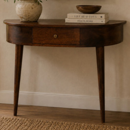 Artisan Furniture Chestnut Single Drawer Solid Wood Backless Mounted Console Table - thumbnail 1