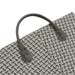 JVL Silva Rectangular Fabric Storge Basket with Pu Handles - thumbnail 3