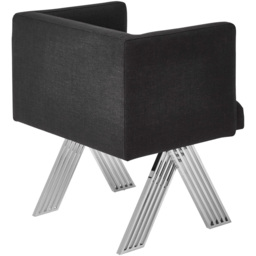 Premier Housewares Piermount Black Fabric Dining Chair with Silver Legs - thumbnail 4