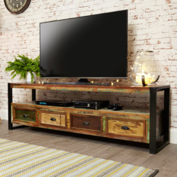 Baumhaus Urban Chic 4 Drawer Single Shelf Widescreen TV Unit - thumbnail 2