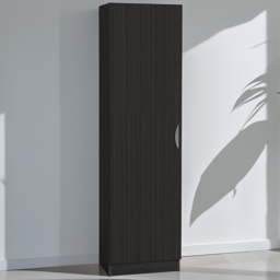 R White Cabinets Black Single Door Tall Cupboard - thumbnail 1