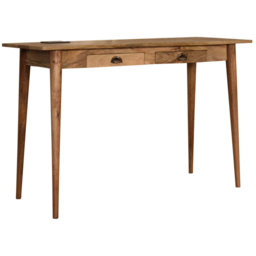 Artisan Furniture Brown 2 Drawer Solid Wood Writing Desk with Cable - thumbnail 3
