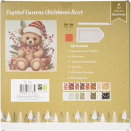 All I Want For Christmas Neutral Crystal Canvas Bear Kit - thumbnail 2