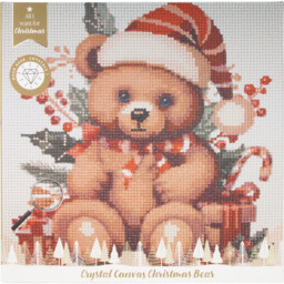 All I Want For Christmas Neutral Crystal Canvas Bear Kit
