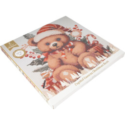 All I Want For Christmas Neutral Crystal Canvas Bear Kit - thumbnail 3