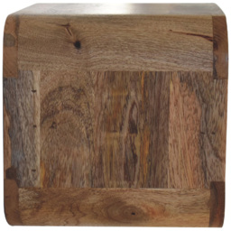 Artisan Furniture Oak-ish 2 Shelf Solid Wood Floating Open Curve Bedside Table - thumbnail 4
