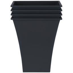 Wham Metallica Slate Recycled Plastic Square Planter 23cm 4 Pack - thumbnail 1