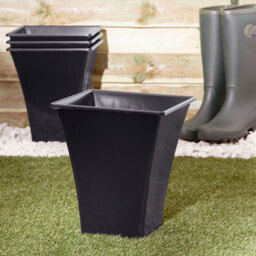 Wham Metallica Slate Recycled Plastic Square Planter 23cm 4 Pack - thumbnail 2