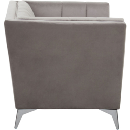 Premier Housewares Hansa Grey Velvet Accent Chair - thumbnail 2