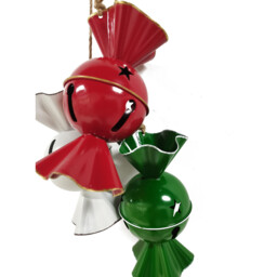 Sleigh Bells Ring Multicolour Trio Sweet Christmas Bell Decoration 76cm - thumbnail 4