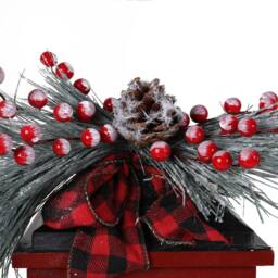 Sleigh Bells Ring LED Christmas Foliage Metal Lantern - thumbnail 4