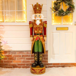 The Christmas Centre Red and Gold LED Light Nutcracker King 5.5ft - thumbnail 2