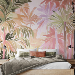 Origin Murals Pretty Palms Pink Wall Mural
