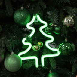 The Christmas Workshop Neon LED Christmas Tree Hanging Light Green - thumbnail 2