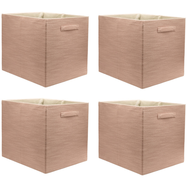 Homebase Textured Pink Cube Storage Insert 4 Pack - image 1