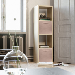 Homebase Textured Pink Cube Storage Insert 4 Pack - thumbnail 2